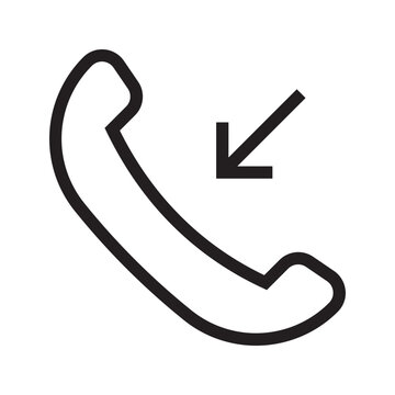 Phone icon vector. iphone incoming call Telephone icon symbol isolated. Call icon simple black line