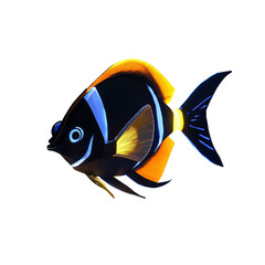 Naklejka premium Vibrant Moorish Idol Fish Isolated on Transparent Background