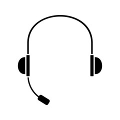 Headphones icons set. Customer service. Customer support. Design element suitable for website,