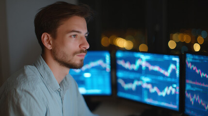 Night Trader Focused on Market Analysis