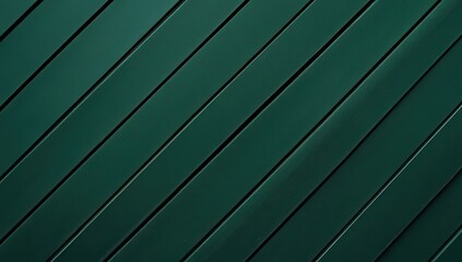 Deep teal, diagonal, slatted, textured surface.  Close up view of a dark, teal-colored wall or panel with diagonal wooden planks