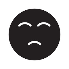 Fototapeta premium Containing sad, simple sad icon black line white background