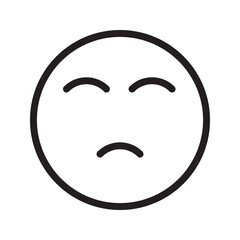 Obraz premium Containing sad, simple sad icon black line white background
