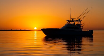 Obraz premium Golden Hour Silhouette AI Generated