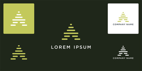 Abstract Eiffel sharped letter A logo