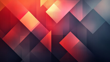 Obraz premium Abstract geometric pattern of overlapping triangles and quadrilaterals in warm colors