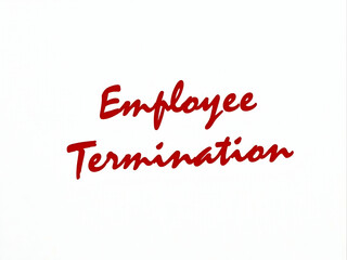 Urgent notice regarding the end of employment, a termination paper with cursive red font on a crisp white background, signifying job loss and career transition