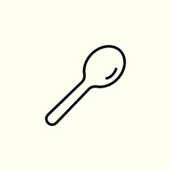 Spoon icon. Shiny clean spoon. Silverware. Cooking and washing dishes. Eating out. Vector.