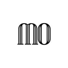 MO monogram logo design letter text name symbol monochrome logotype alphabet character simple logo