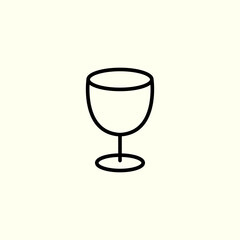 Wineglass icon. A clean empty glass. Wine glass. Alcohol, celebrations, events, eating out in the restaurant. Vector