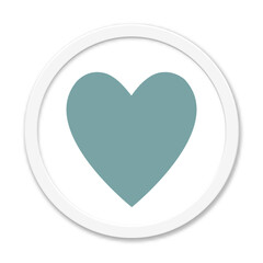 Herz oder Liebe Symbol in blau auf weißem Button