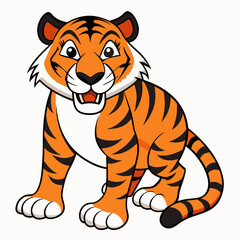 Crouching Tiger Abstract Vector Art