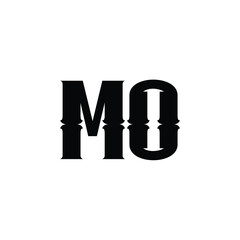 MO monogram logo design letter text name symbol monochrome logotype alphabet character simple logo