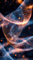 Abstract swirling energy strands in motion