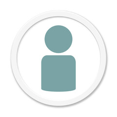 Person oder Account Symbol in blau auf weißem Button