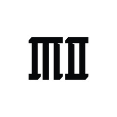 MO monogram logo design letter text name symbol monochrome logotype alphabet character simple logo