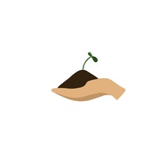 young plant growing on the ground ,soil gardening 
