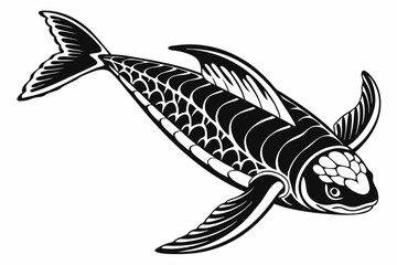 parrotfish sihouette black vector