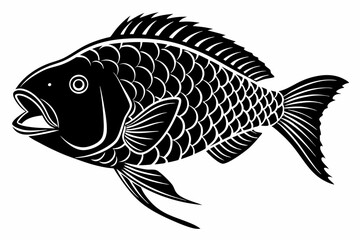 parrotfish sihouette black vector