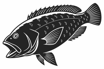 parrotfish sihouette black vector