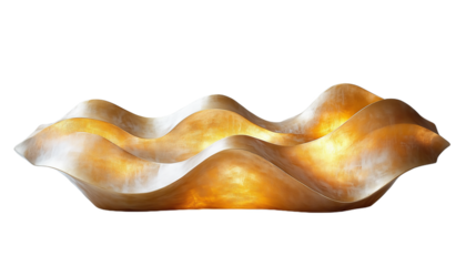 Art Deco Inspired Wave Lamp With Subtle Gold Tones