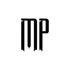 MP monogram logo design letter text name symbol monochrome logotype alphabet character simple logo