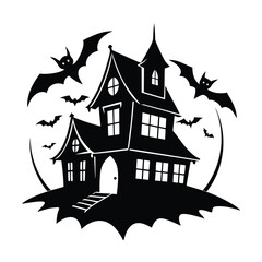 halloween house with bats