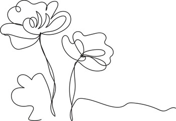 A hand-drawn vector illustration of a floral flower with a leaf, embodying the beauty of nature in a spring design