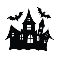 halloween background with house and pumpkin