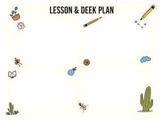 Whimsical Lesson Plan Template, A Creative and Engaging Layout for Educators to Organize Their Classes, Featuring Playful Icons and a Minimalist Design Approach