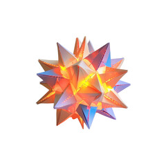 Fototapeta premium Illuminated Geometric Origami Star Lamp - Abstract Art and Design