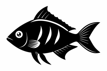 damselfish sihouette black vector