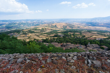 Panoramic View of Val d’Orcia from Radicofani, Tuscany, Italy