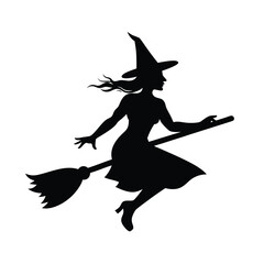 witch flying on a broomstick