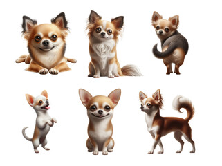 Fototapeta premium A collection of chihuahua portraits