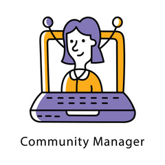 Community Manager Vector filled Outline Style Icon. Eps 10 File 