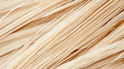 Fresh fiber strands in close up view, showcasing their natural texture and color, perfect for various crafts and designs