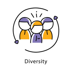 Diversity Vector filled Outline Style Icon. Eps 10 File 