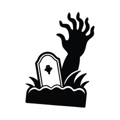 Obraz premium zombie hand rising from the grave vector