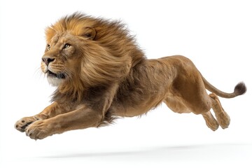 Obraz premium Lion running predator wildlife mammal animal feline