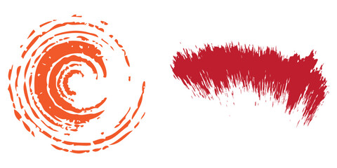 Orange yellow brush stroke isolated on white background. Orange abstract stroke.