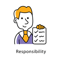 Responsibility Vector filled Outline Style Icon. Eps 10 File 