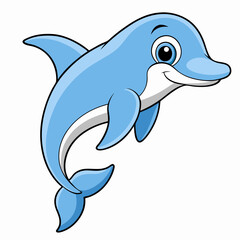 Cheerful Dolphin Vector Illustration