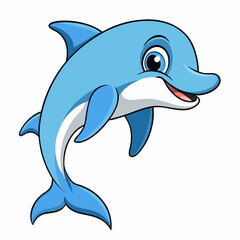 Obraz premium Cheerful Dolphin Vector Illustration