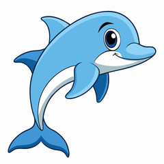 Cheerful Dolphin Vector Illustration