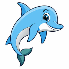 Naklejka premium Cheerful Dolphin Vector Illustration