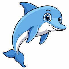 Cheerful Dolphin Vector Illustration
