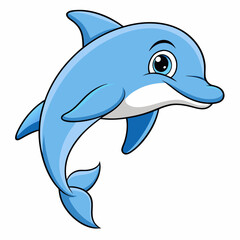 Obraz premium Cheerful Dolphin Vector Illustration