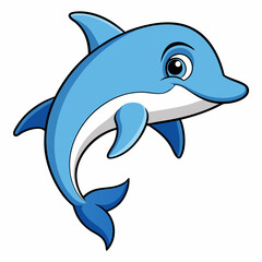 Cheerful Dolphin Vector Illustration