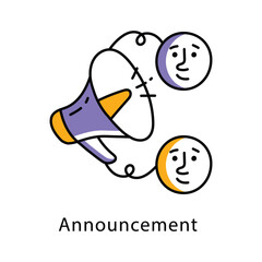  Announcement Vector filled Outline Style Icon. Eps 10 File 